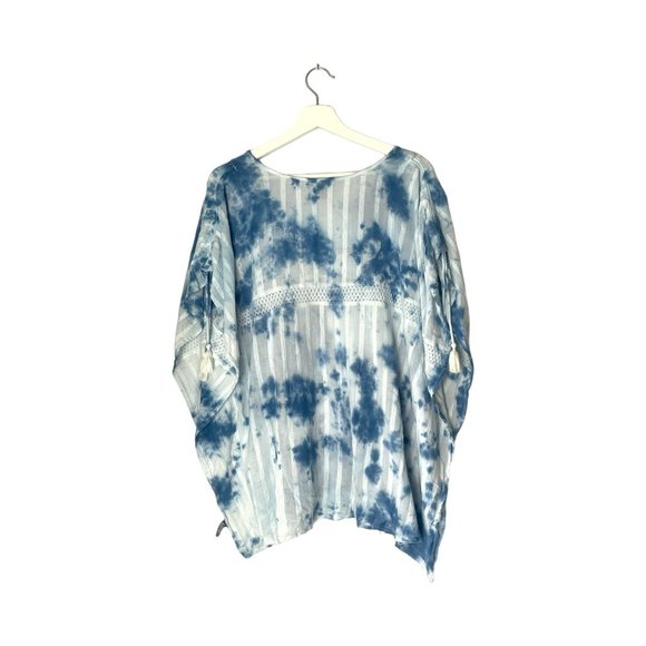 Aerie Blue Tie-Dye Boho Oversized Tunic Top Size XXS Bohemian Hippie - Picture 2 of 8